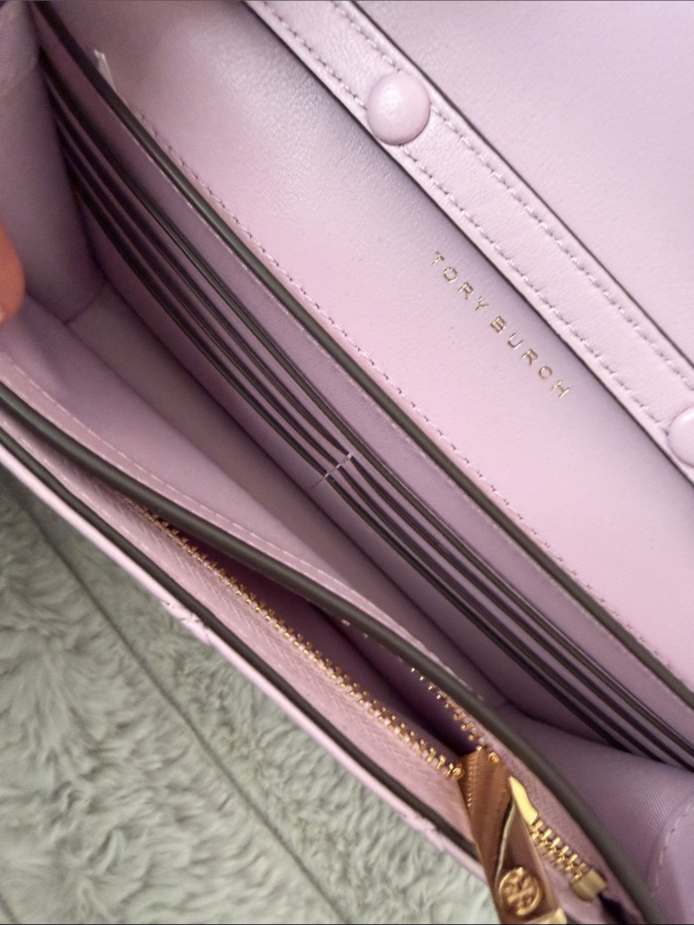 Tory Burch Quilted Lavender Chain Strap Shoulder Bag - Picture 3 of 4